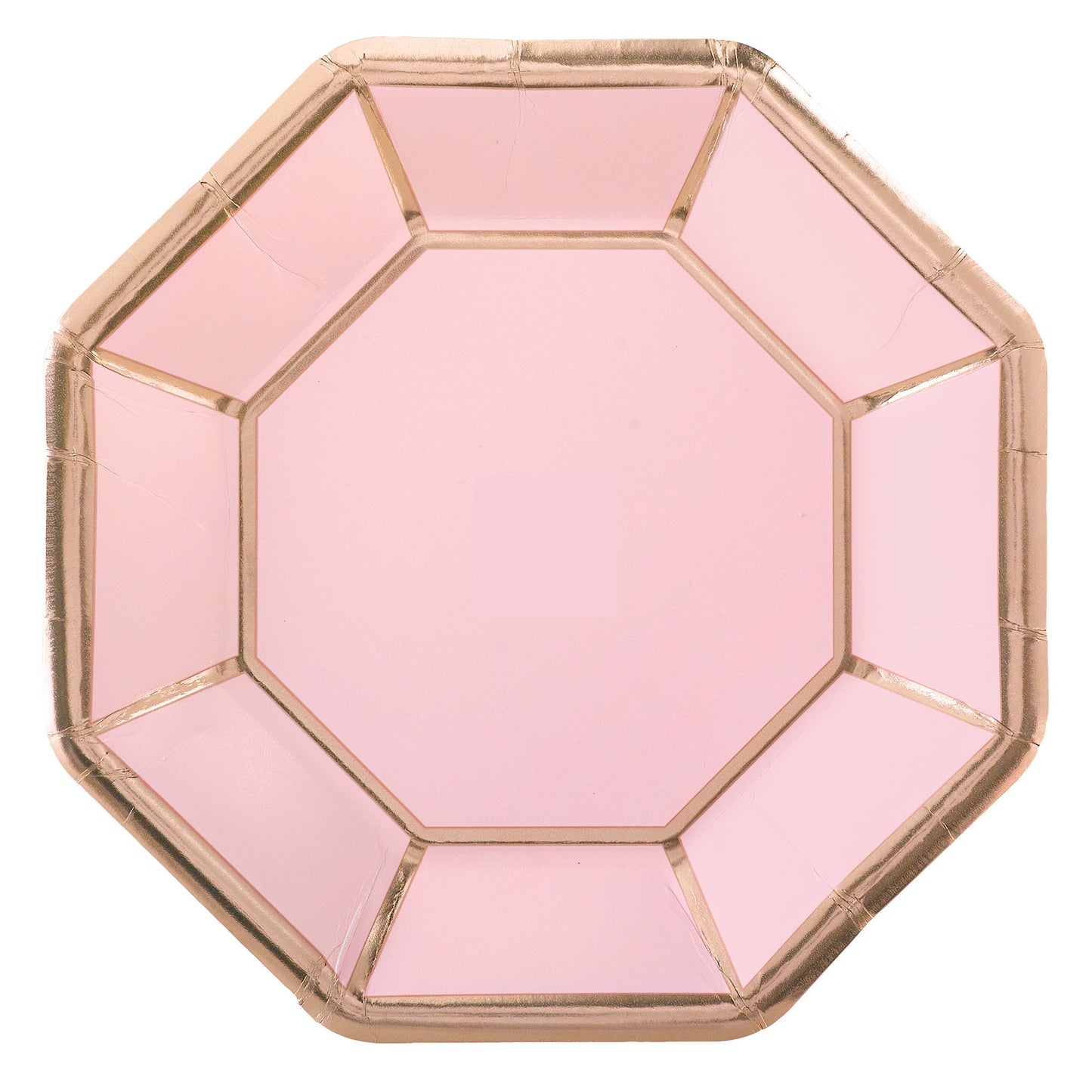 Blush Wedding Octagon 10" Paper Plates, 8-pc