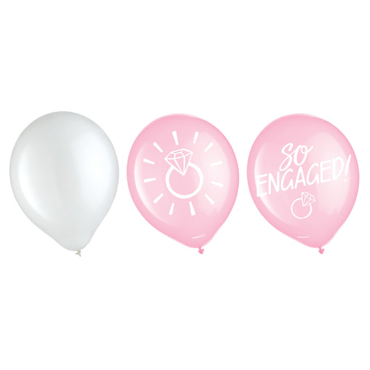 Blush Wedding 12" Latex Balloons, 15-pc