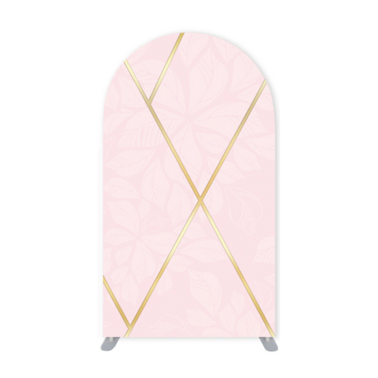 *Rental* Pastel Pink and Gold Baby Shower Girl Large Arch, 4x7-Ft