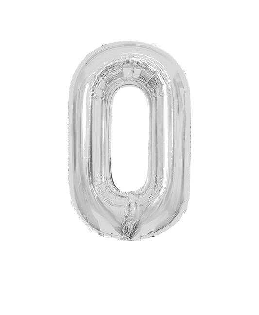 (All Color Options) Foil Number 0 Balloon,  16" / 40"