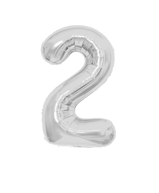 (All Color Options) Foil Number 2 Balloon,  16" / 40"