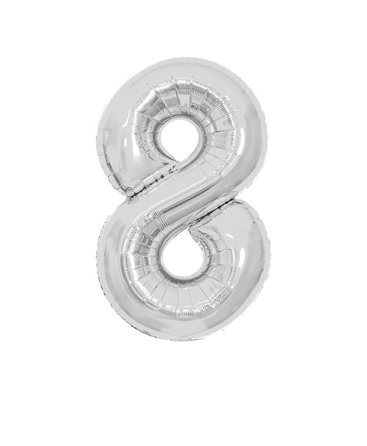 (All Color Options) Foil Number 8 Balloon,  16" / 40"